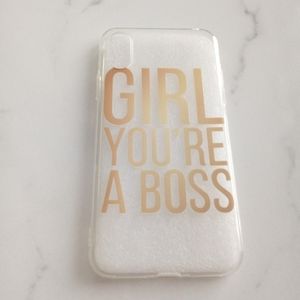 NEW CLEAR IPHONE X GIRL YOU'RE A BOSS SOFT CASE